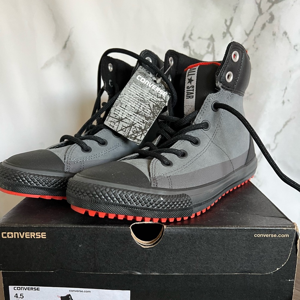 Boys' Converse Chuck Taylor All Star Asphalt Leather Boots-Thunder Red